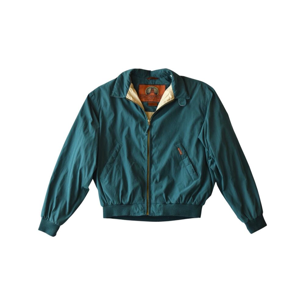 Vintage Weatherproof Harrington Bomber Jacket Teal Men's Medium